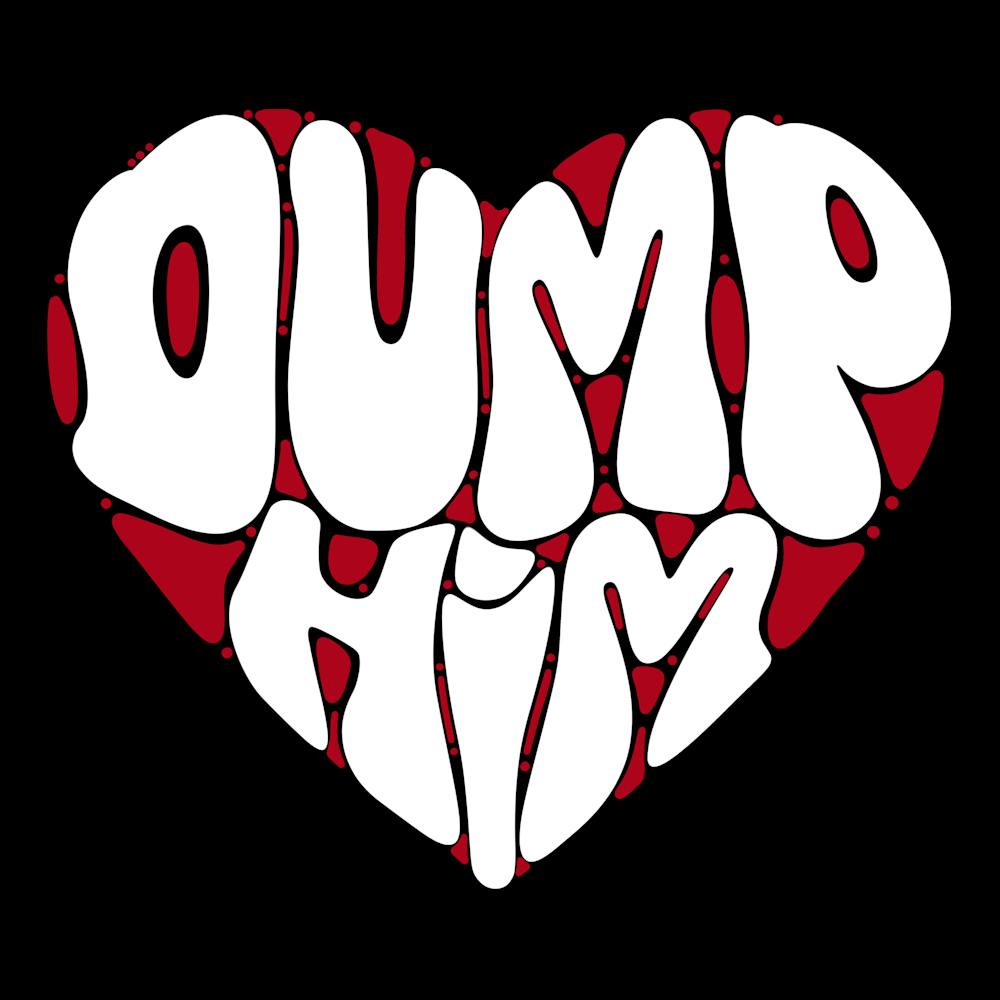 Dump Him White and Red in Preppy Aesthetic Style
