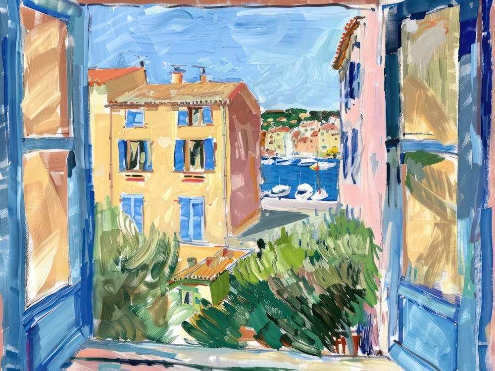 Saint Tropez From The Window View Painting 2