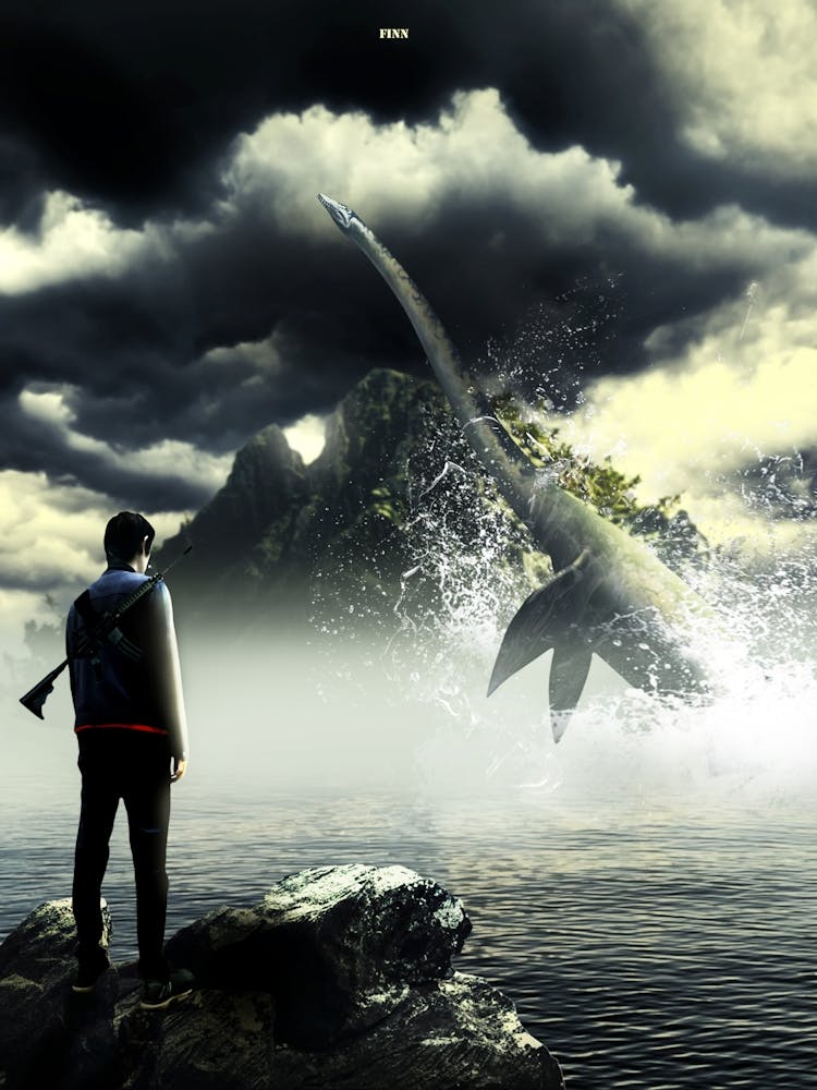 Man Looking At A Whale