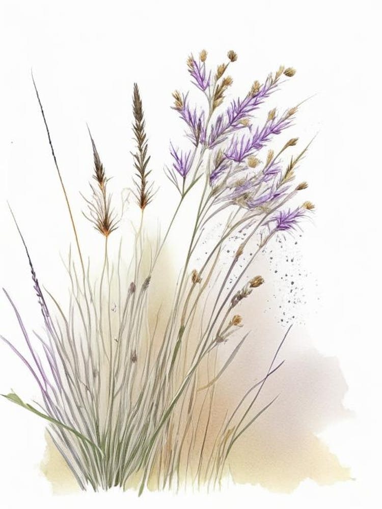 Prairie Dropseed Wildflower Watercolour 1