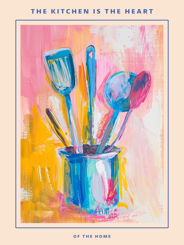 Kitsch Kitchen Utensils Painting 2 Poster