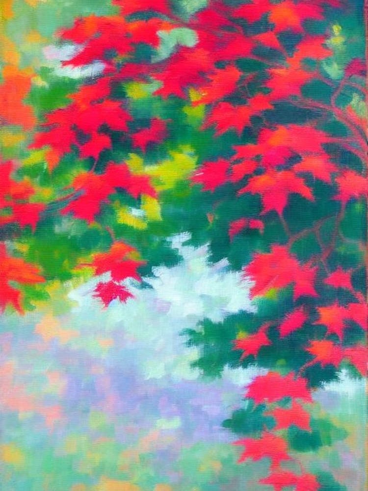 Japanese Maple tree Abstract Block Colour