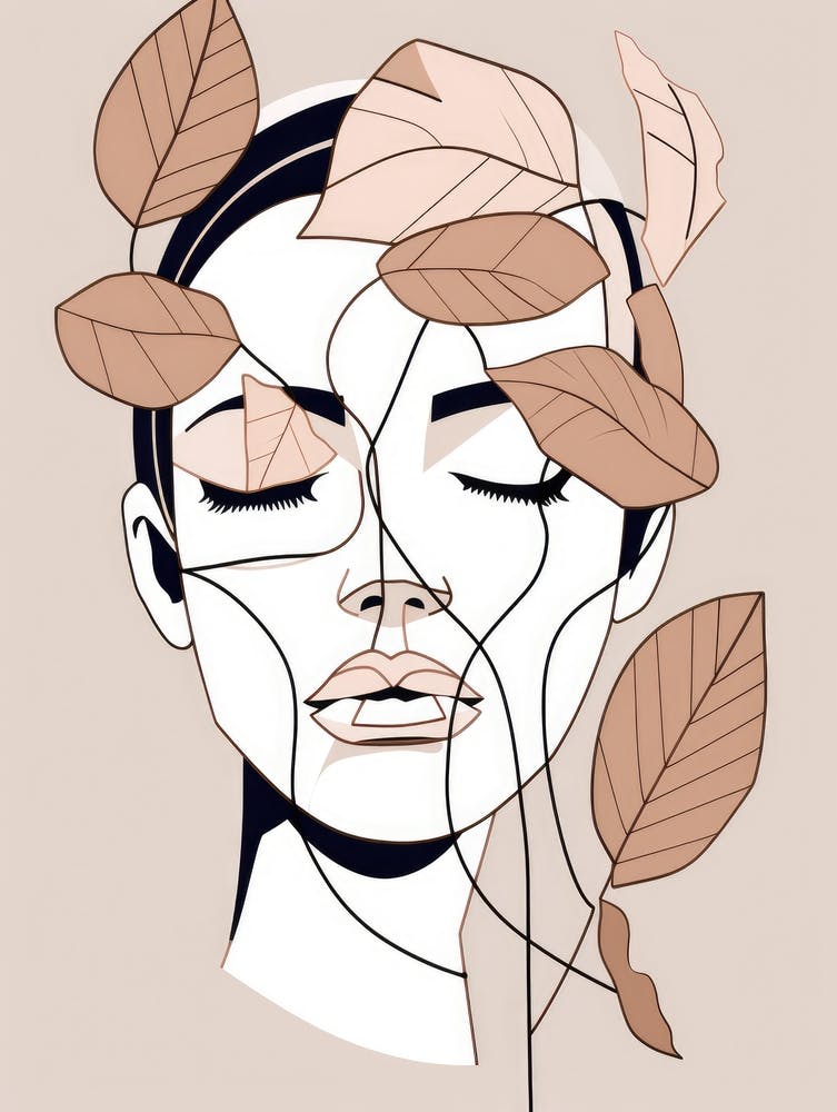 Woman With Leaves On Her Face 4