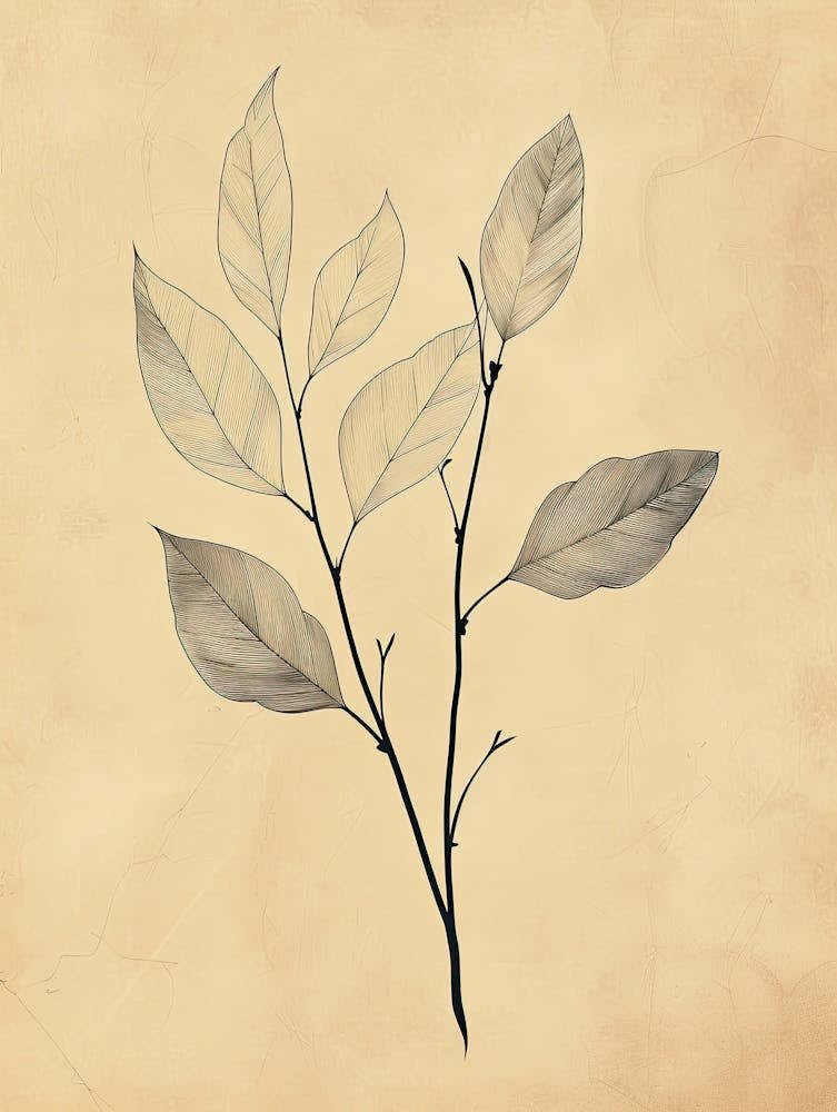 Leaf Branch Boho Minimalist Style