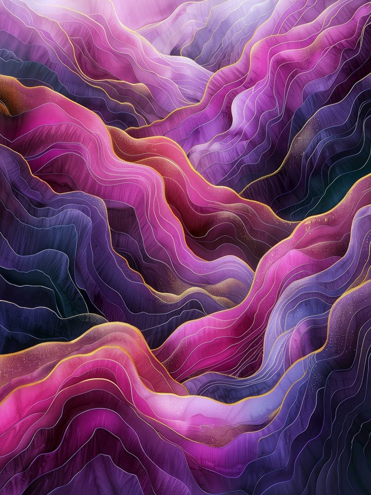 Peinture Abstraite Violet Minéral