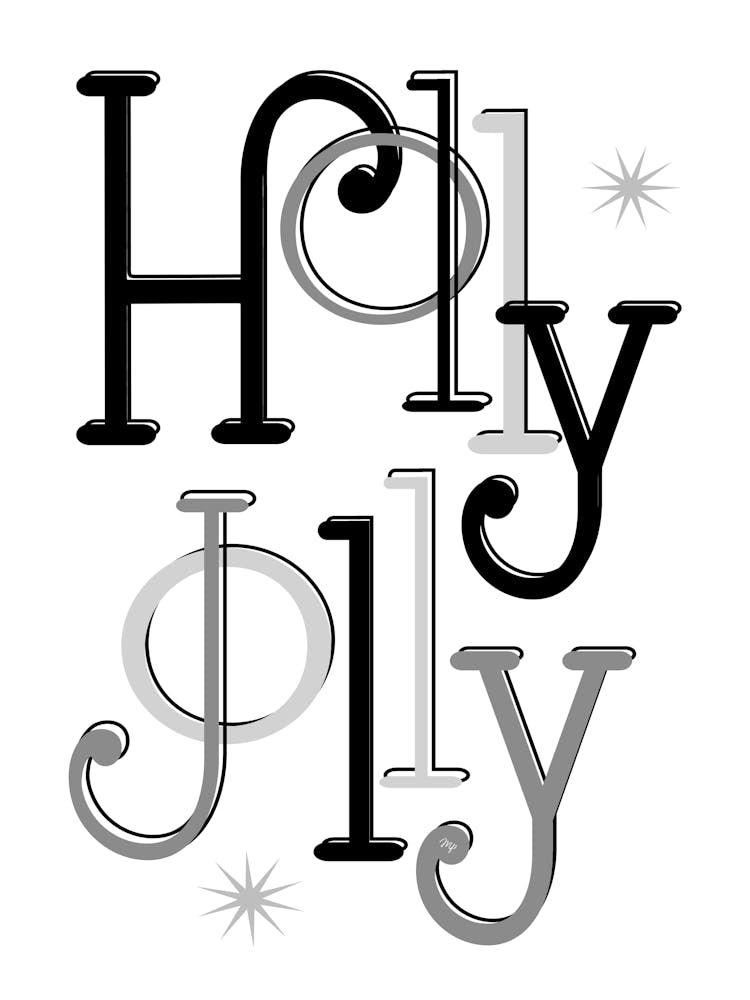 Holly Jolly Xmas typography 1