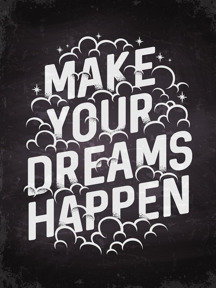 Make Your Dreams Happen — kitchen art print, kitchen wall decor, motivational poster