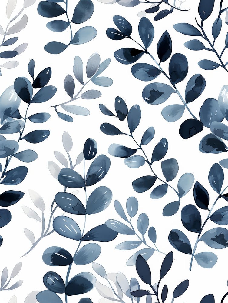 Watercolor Leaves On A White Background