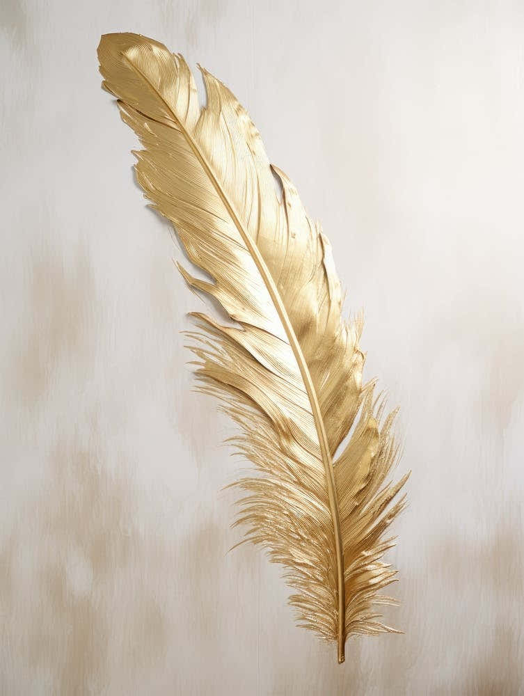 Gold Feather Wall Art 1