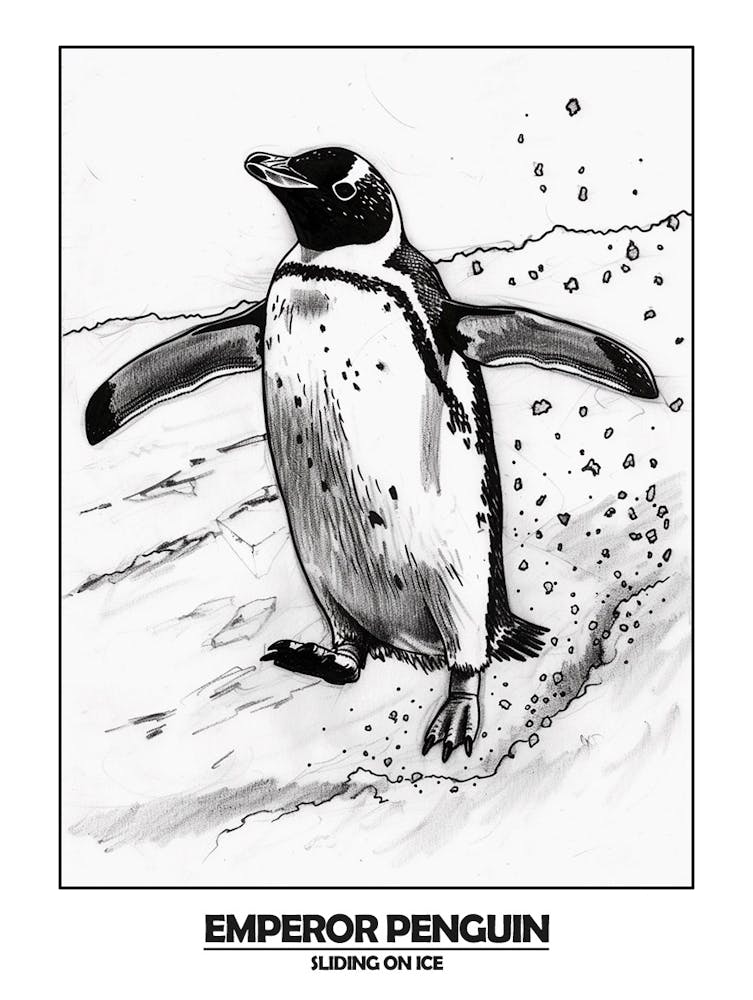 Penguin Sliding On Ice Poster 5