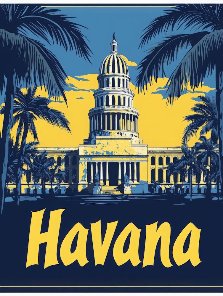 Aihrgdesign A Retro Travel Poster For Havana Featuring The Gr 6d2fb8c4 C98e 4fbf A4d5 5c9e2911cad8 1