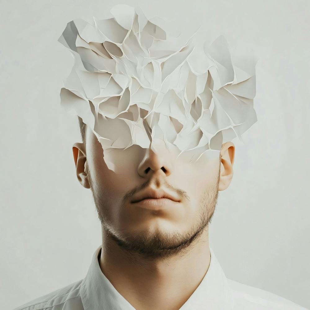 Man With A Paper Face