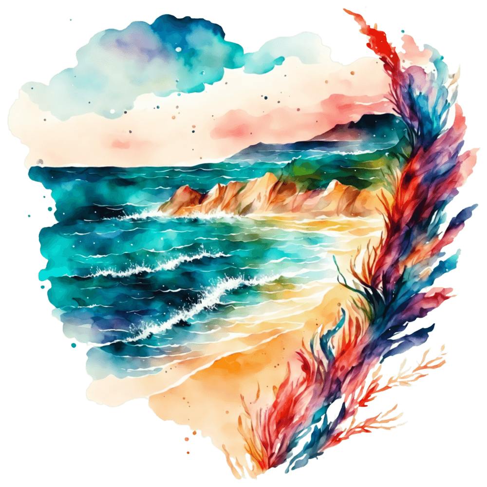 Aquarell-Meereslandschaft 2