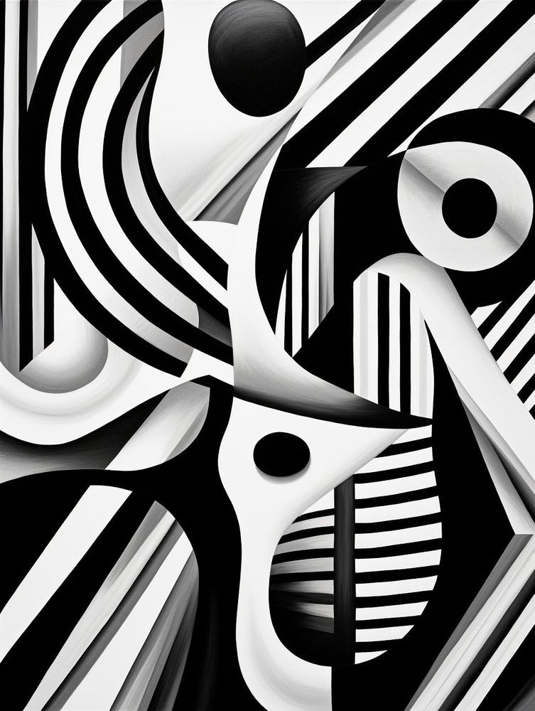 Illusion Abstract Black And White 4