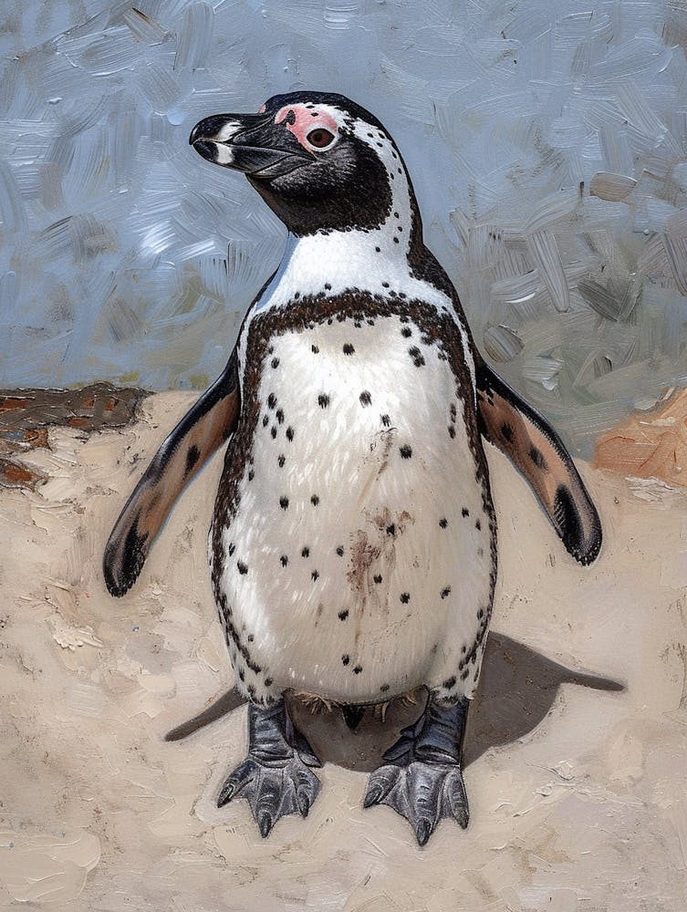 African Penguin Kangaroo Island Penneshaw Oil Painting 4