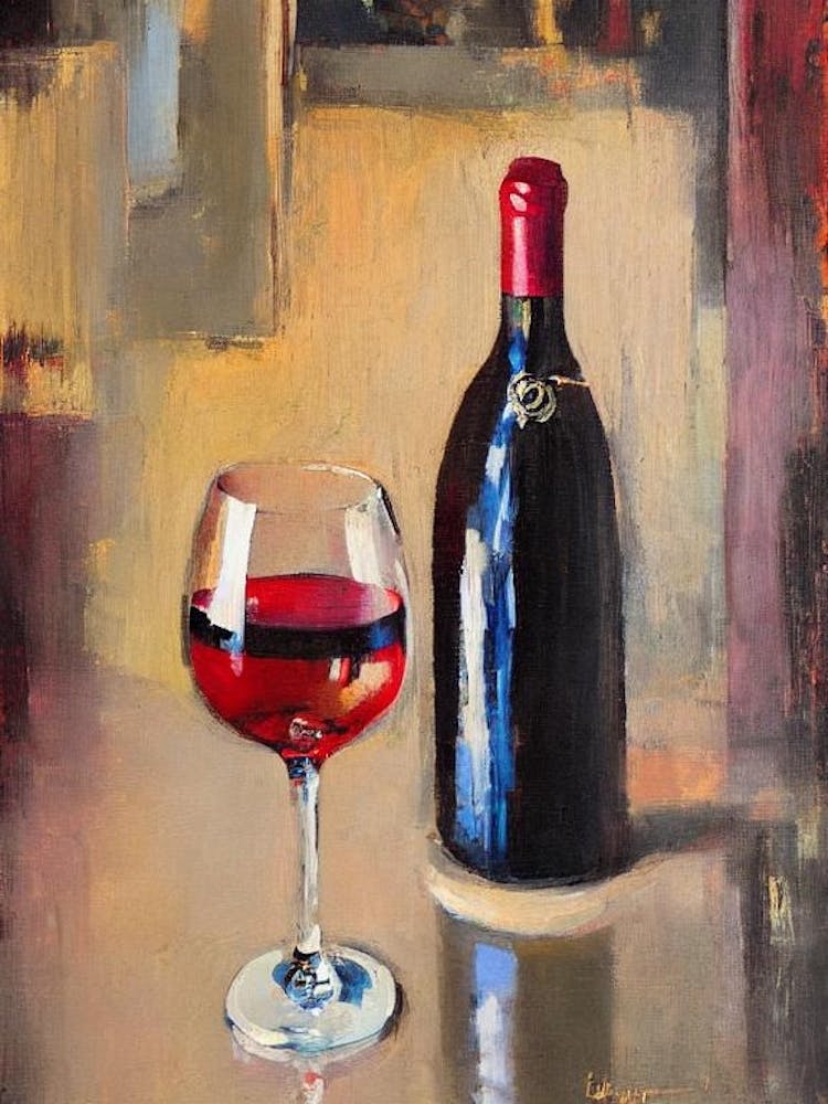 Pinotage Rosé 1 Oil Painting Cocktail Poster