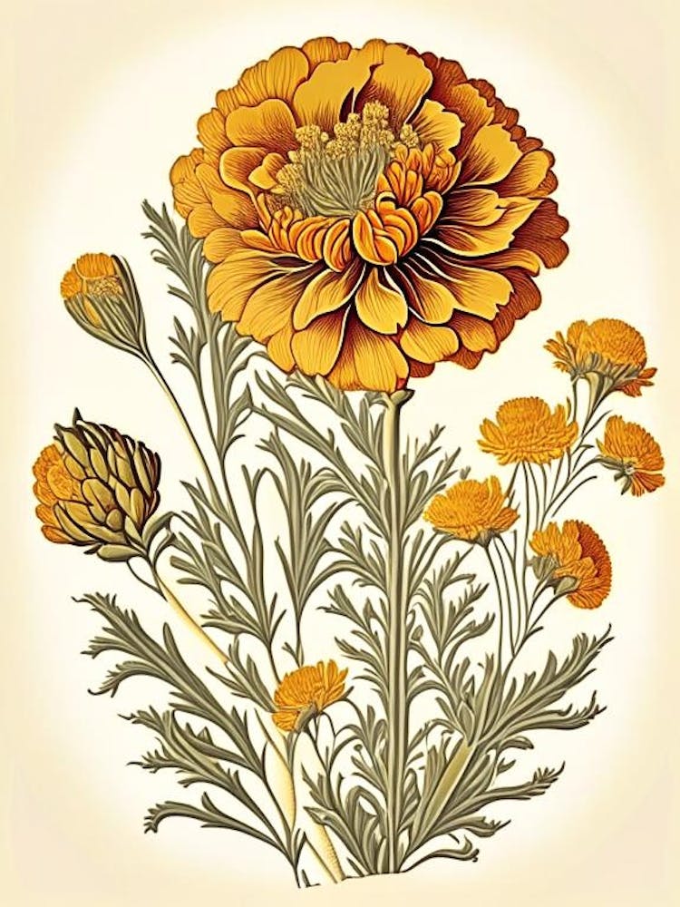 Desert Marigold Wildflower Vintage Botanical 2