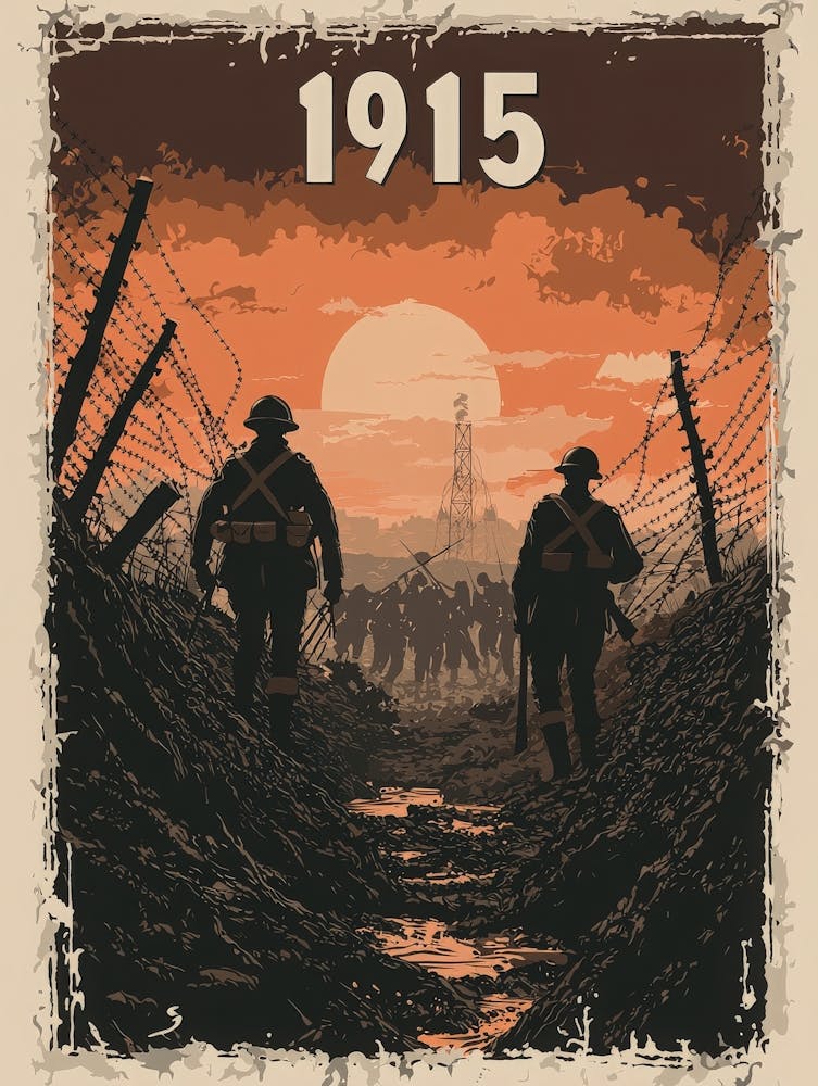 Aihrgdesign A Vintage Poster Depicting Soldiers In The Trench Ffb20fad 4f33 4345 968e Cc39e90d301b 0