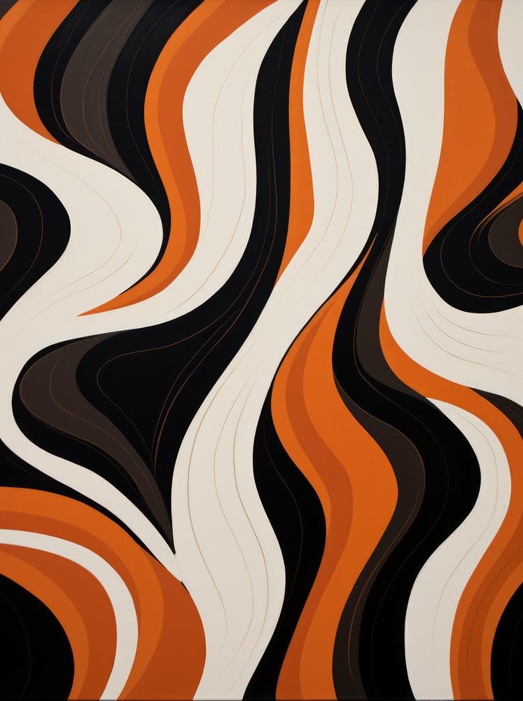 Orange And Black Abstract Painting 2