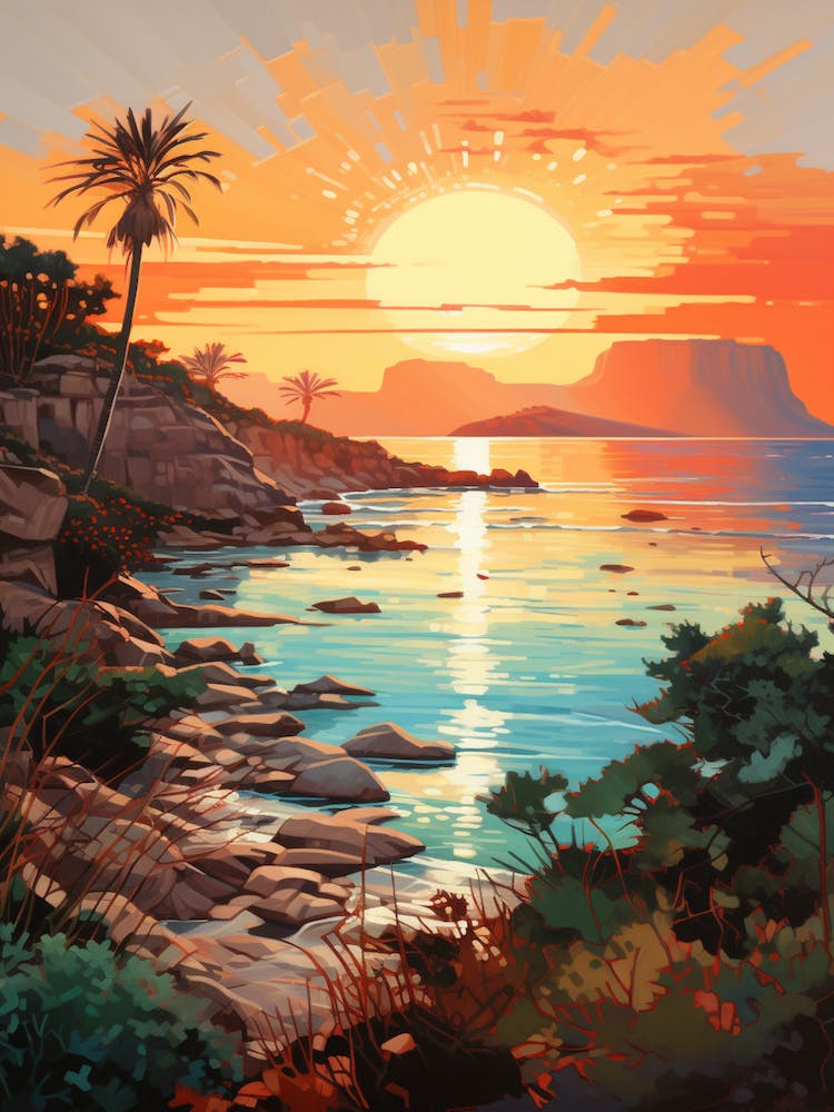 Ein Gemälde von Cala Tarida Ibiza Spanien 4