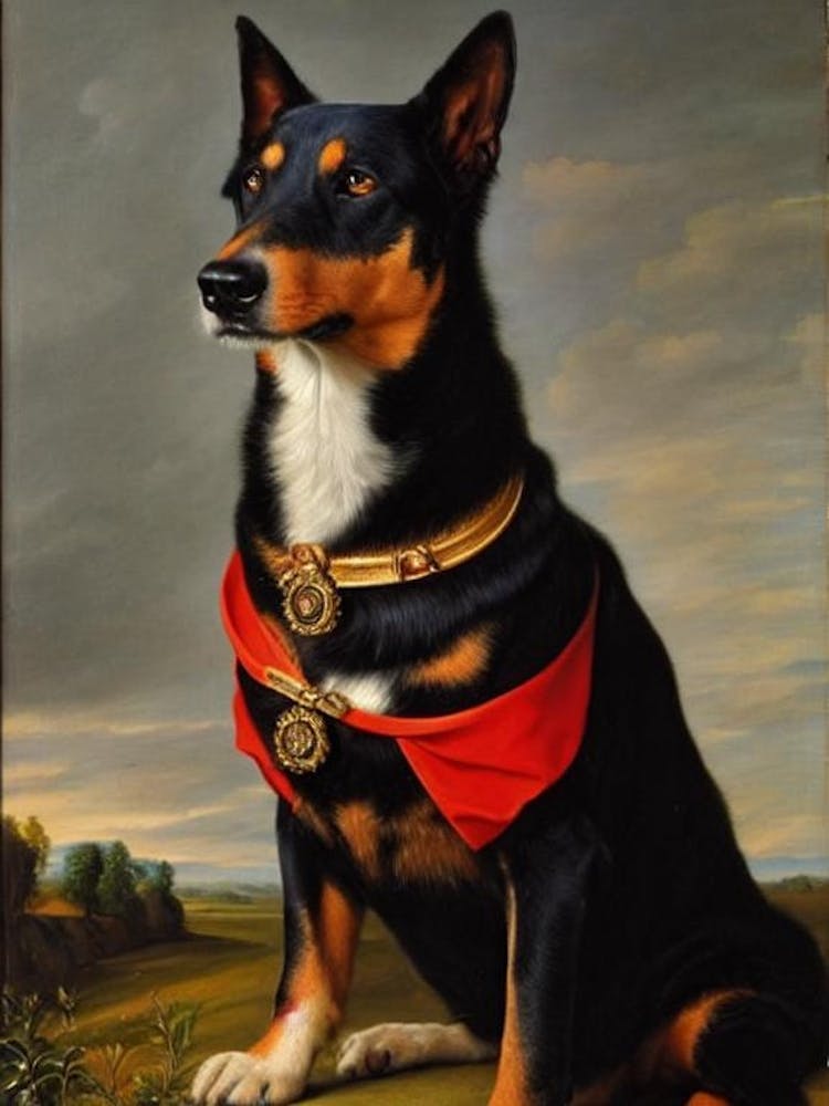Beauceron 2 Renaissance Porträt Ölgemälde