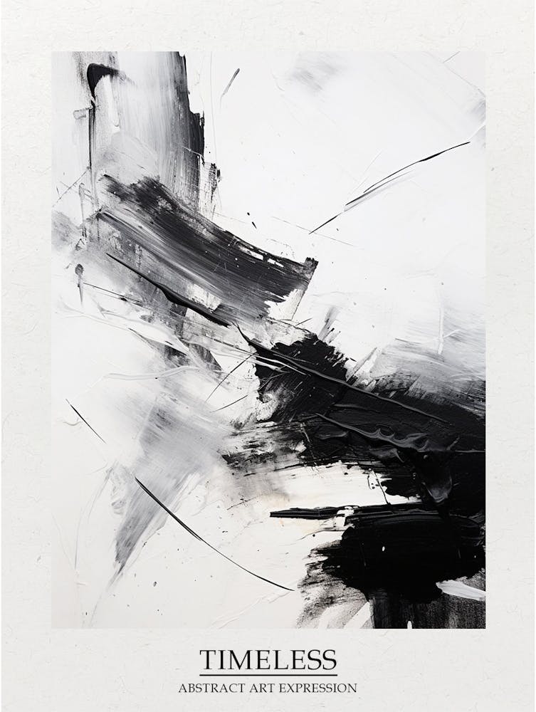 Timeless Reverie Abstrait Noir et Blanc 9 - Affiche