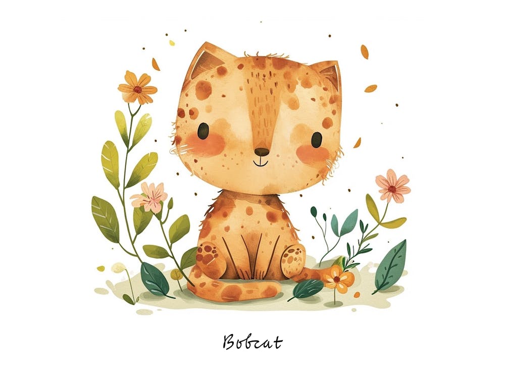Little Floral Bobcat 3 Poster