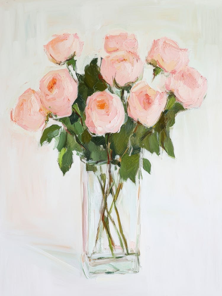 Pink Roses In A Vase 6