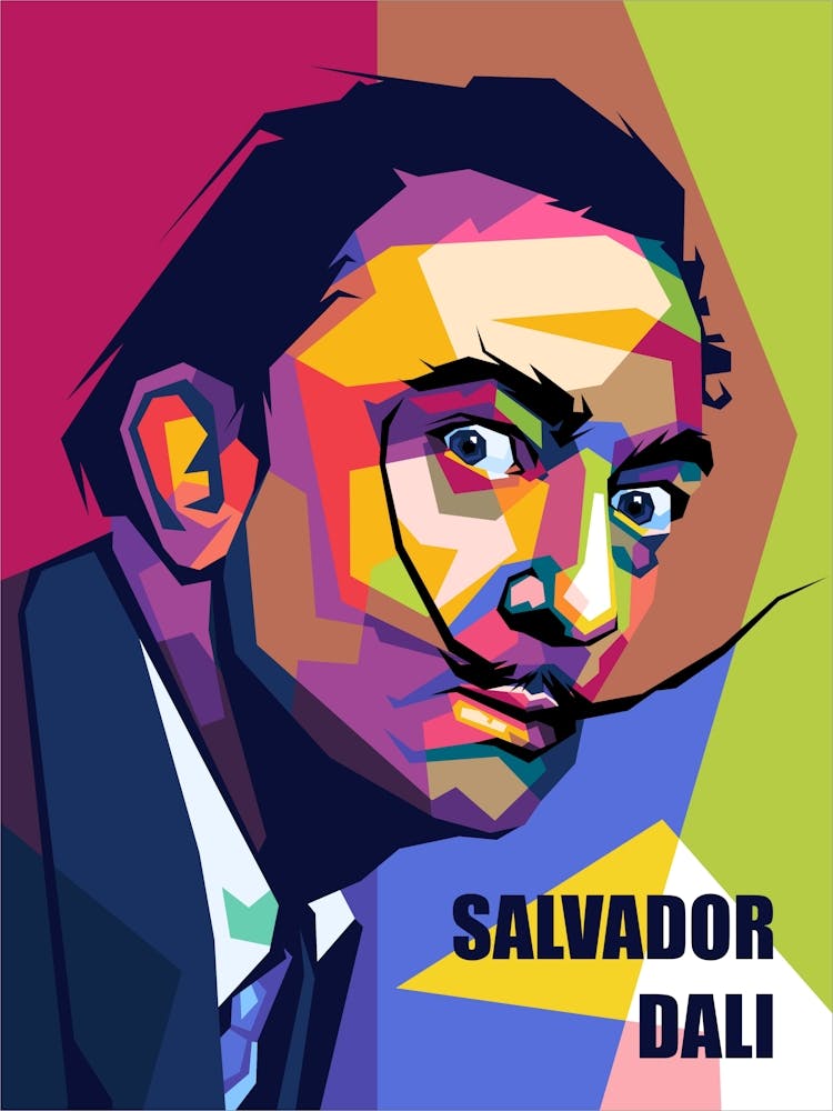 Salvador Dali Wpap Pop Art Style