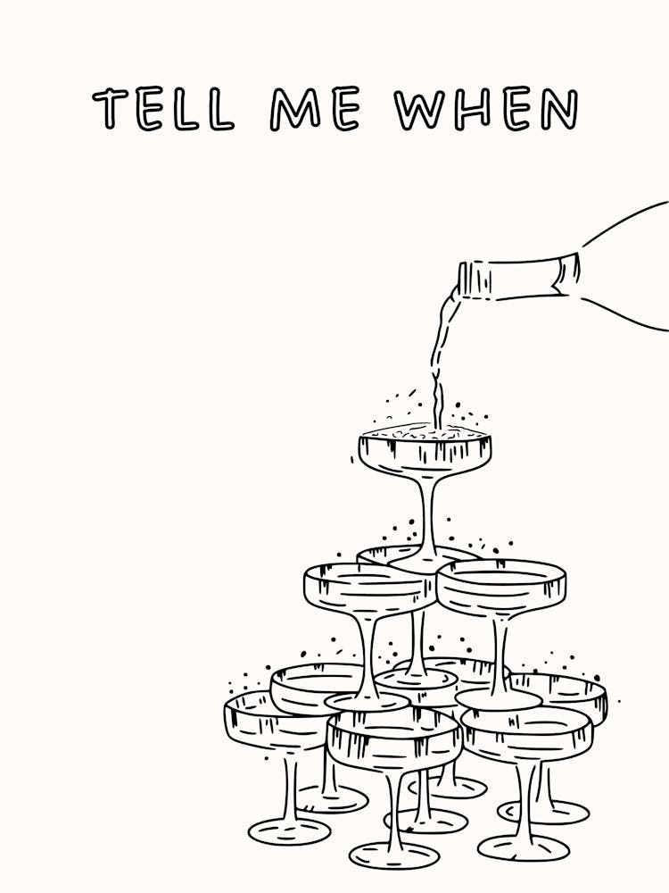 Tell Me When Black Cocktail Poster