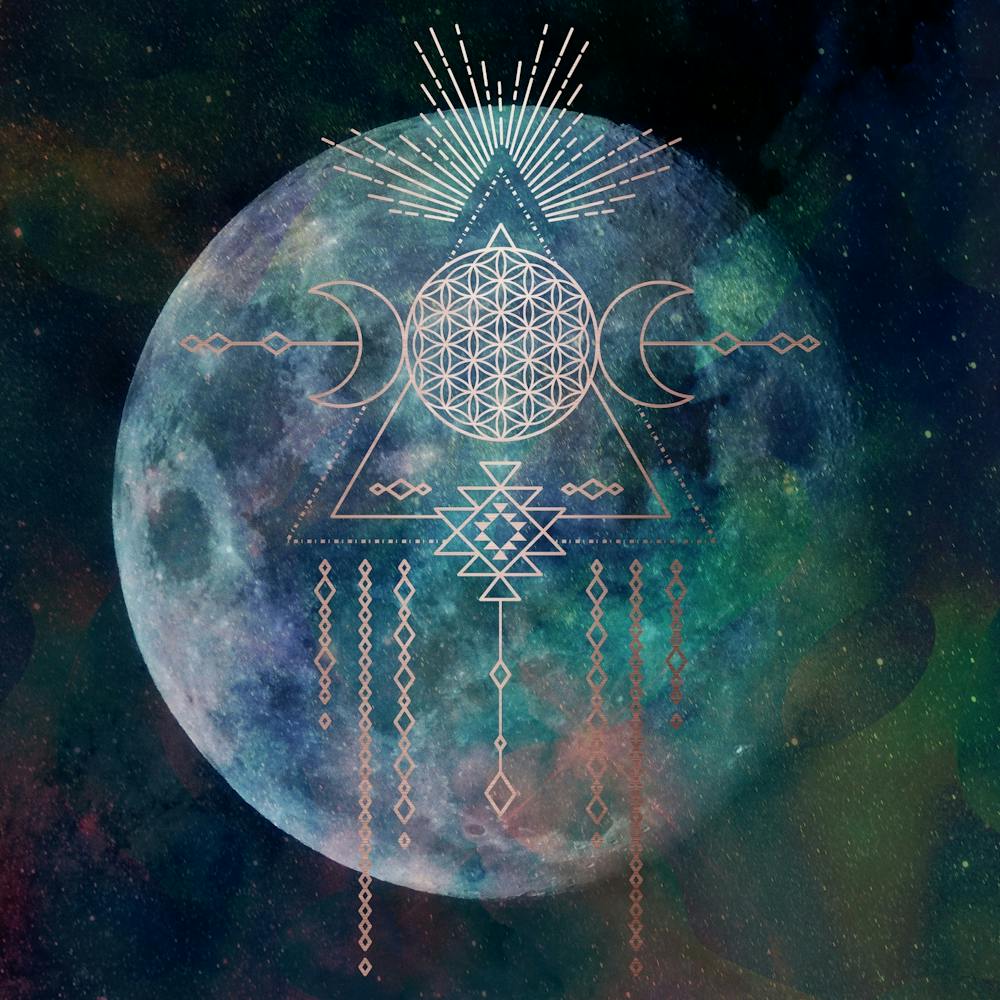 Flower Of Life Mandala Moon