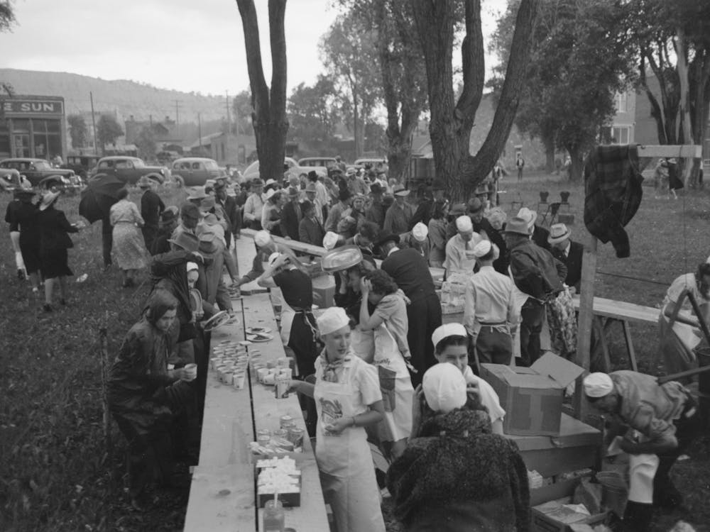 Untitled Photo, Possibly Related To Making Barbecue Sandwiches At The Free Barbecue On Labor Day, Ridgway 1