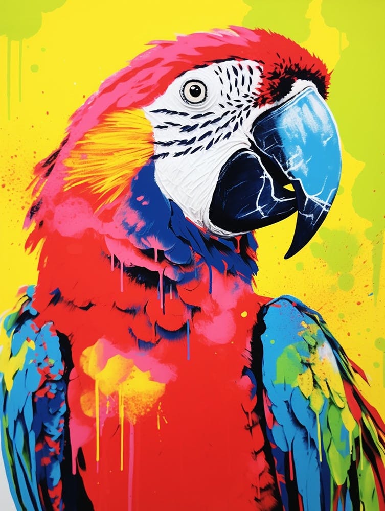Andy Warhol Style Bird Macaw 2
