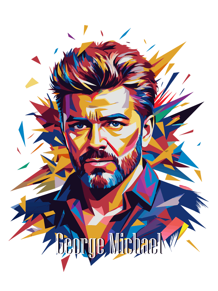 George Michael 02 Portrait Music Icon Style WPAP Pop Art