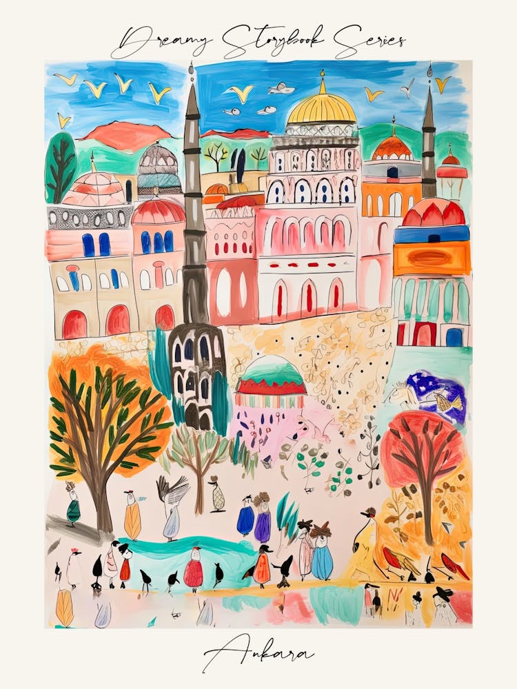 Poster Of Ankara, Dreamy Storybook Illustration 1