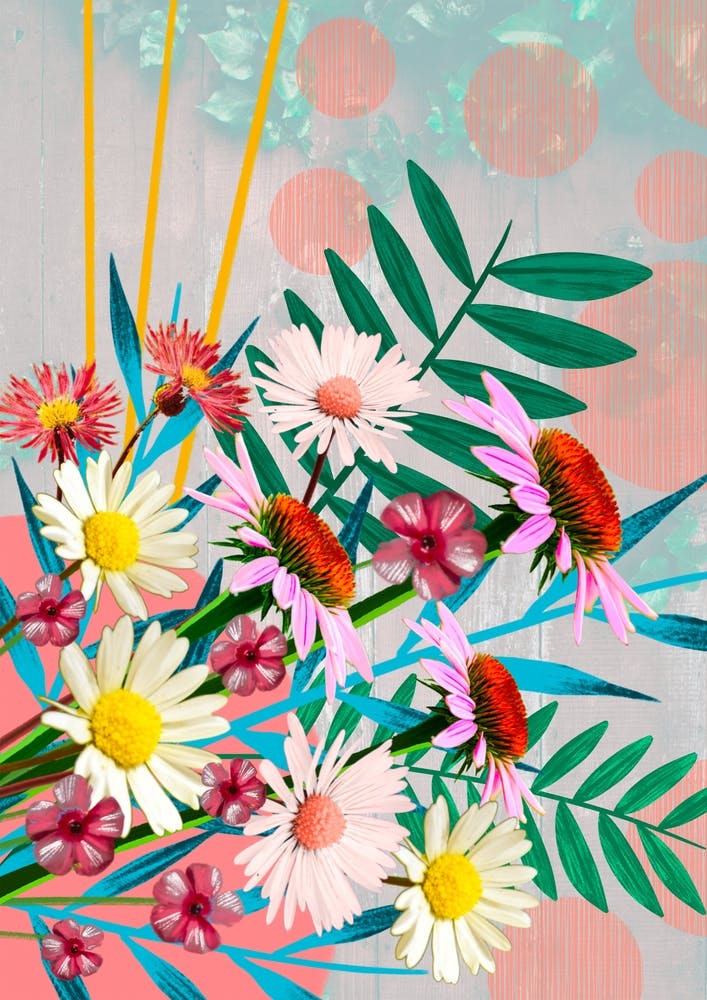 In Time Floral Collage