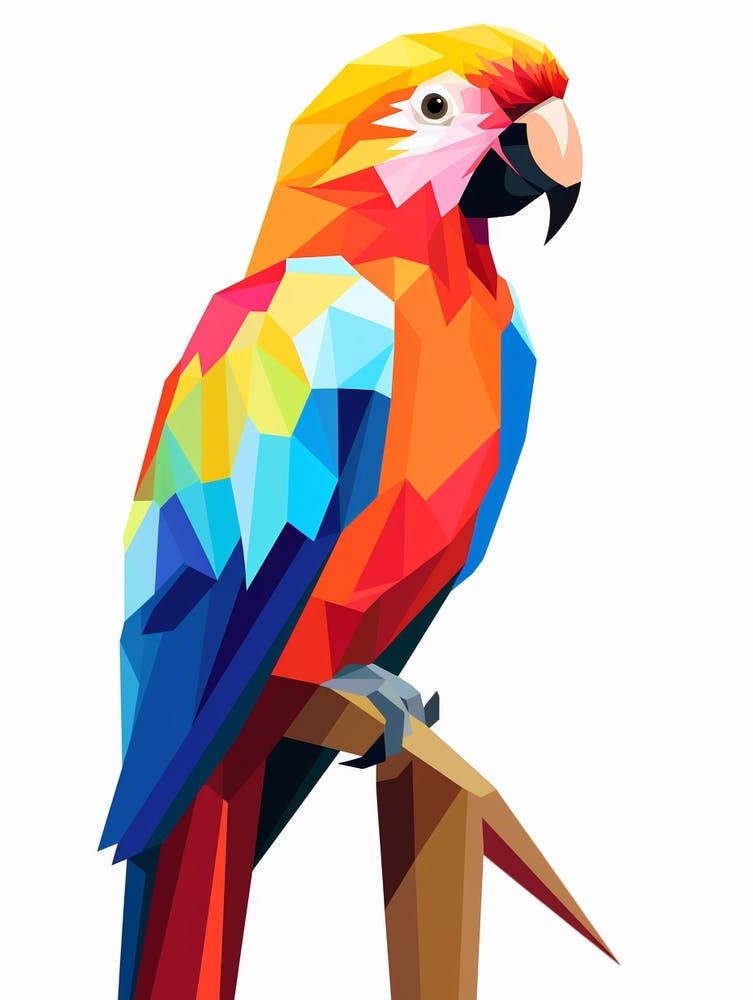 Colourful Geometric Bird Parrot 2