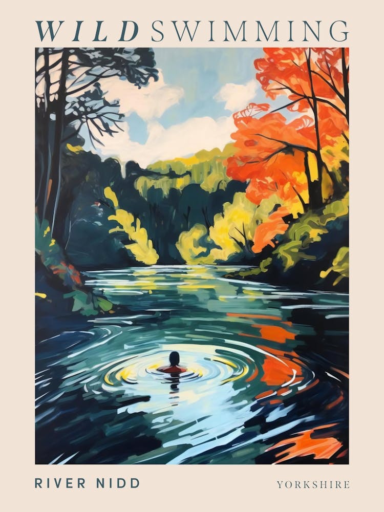 Wild Swimming At River Nidd Yorkshire 3 Poster