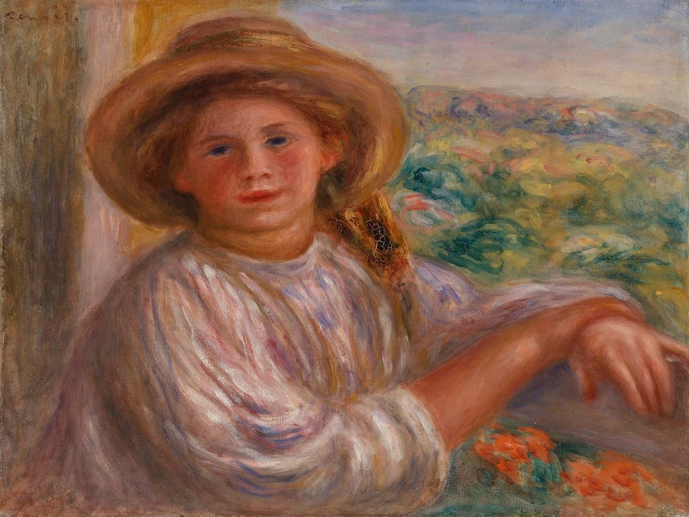 Girl On A Balcony, Cagnes, Pierre Auguste Renoir