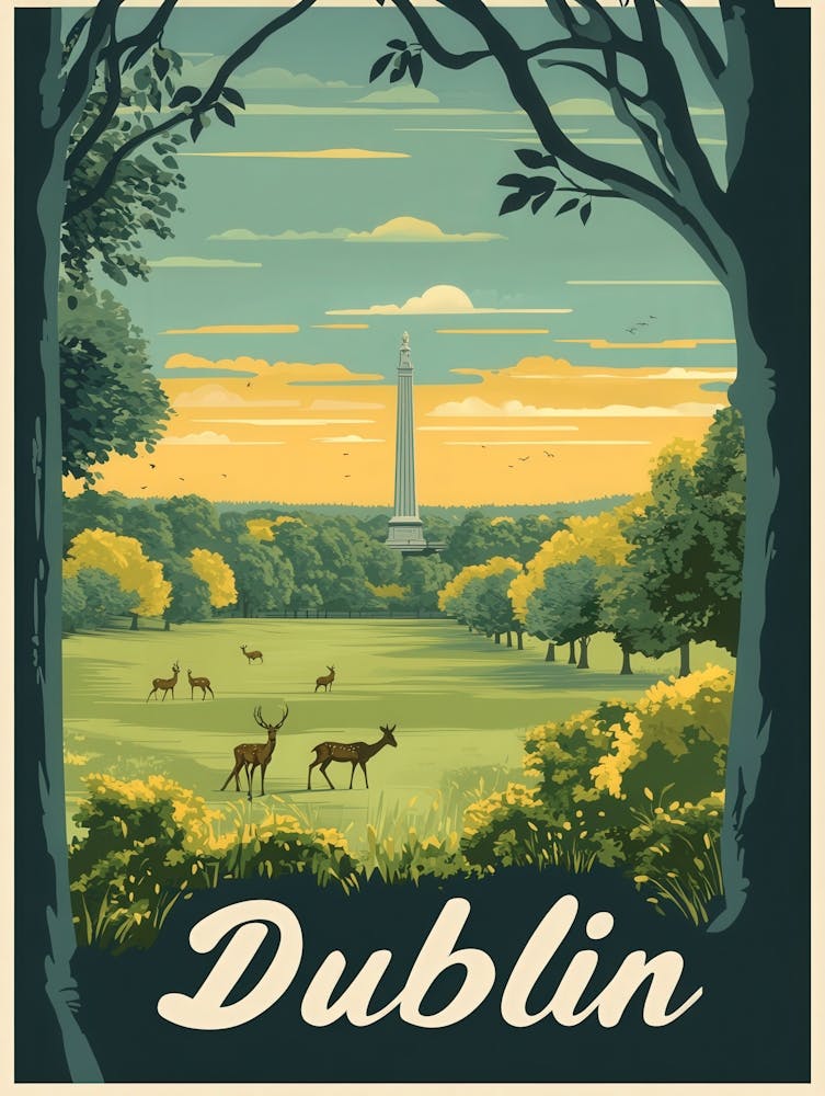 Aihrgdesign A Mid Century Modern Travel Poster For Dublin