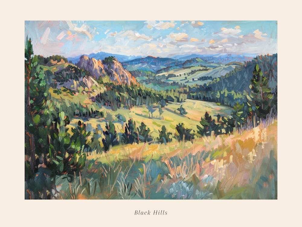 Paysages de l'Ouest Black Hills South Dakota 4 Affiche