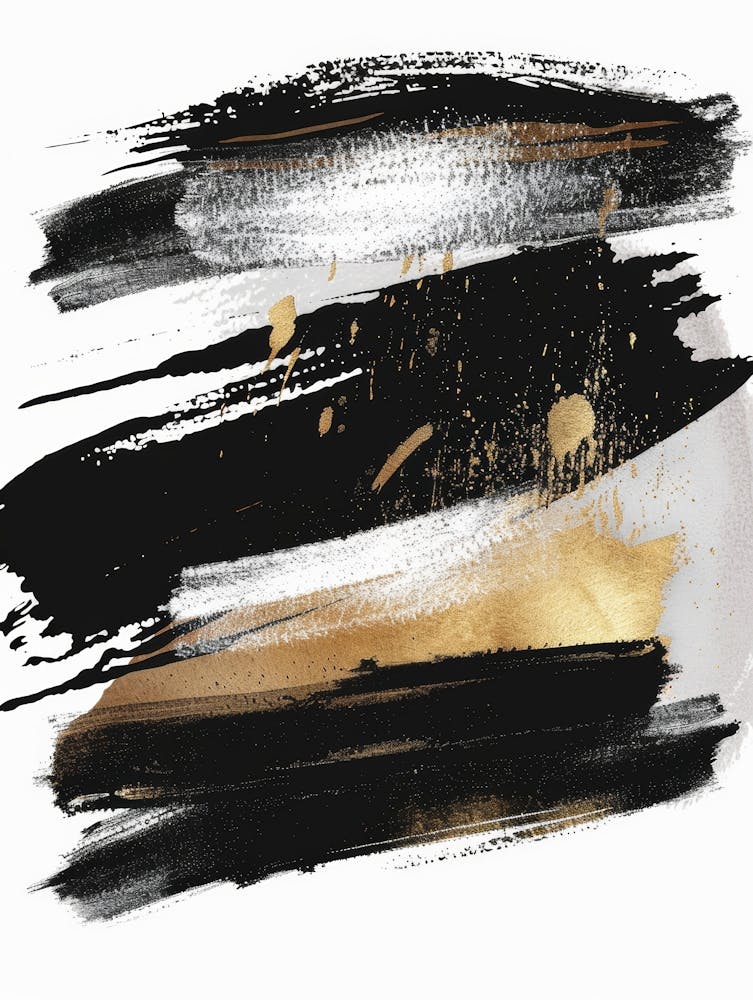 Abstract Black And Gold Painting 23