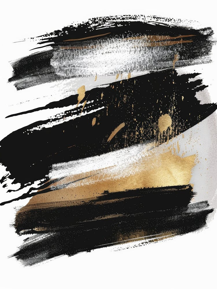 Abstract Black And Gold Painting 23