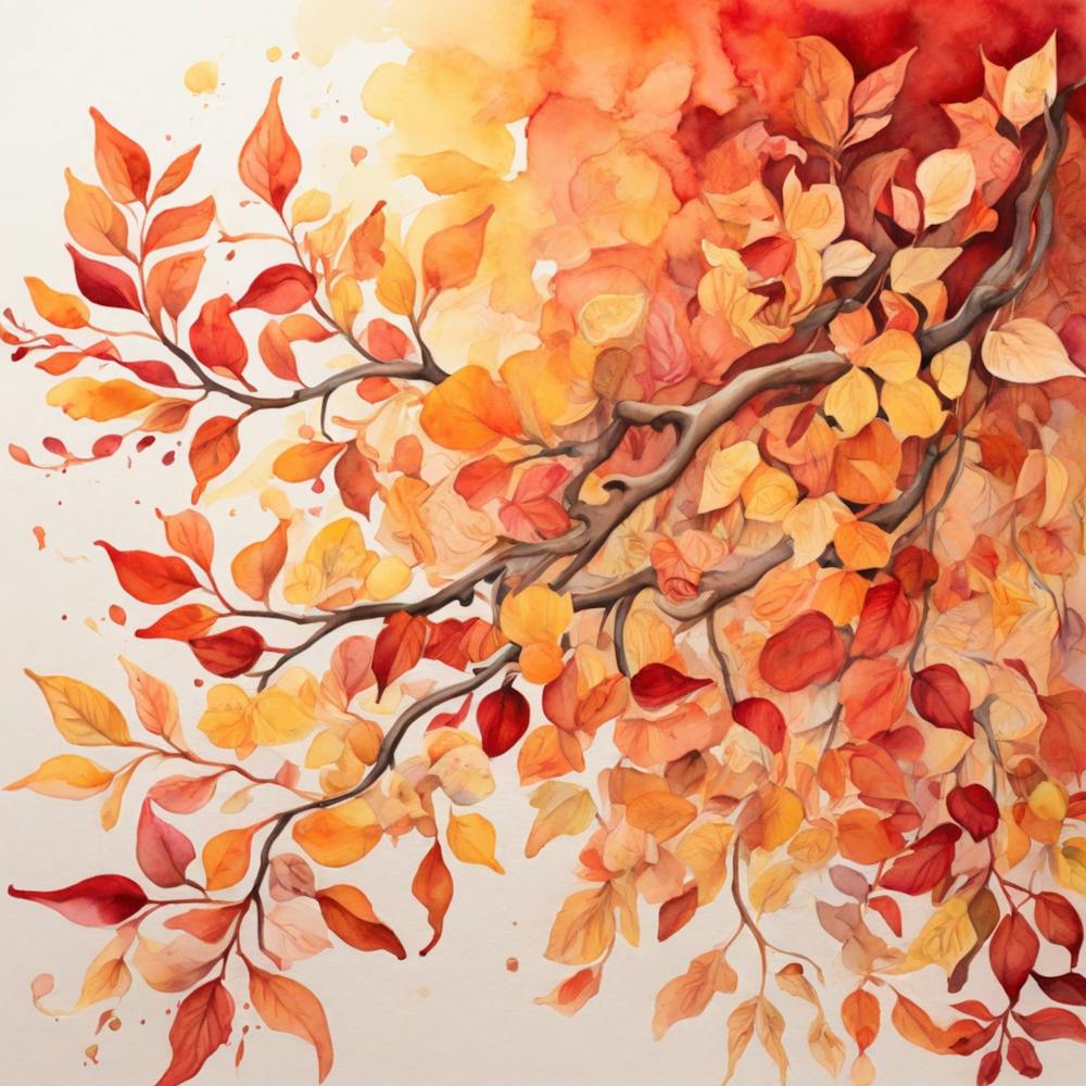 Autumn Leaves Watercolor Painting