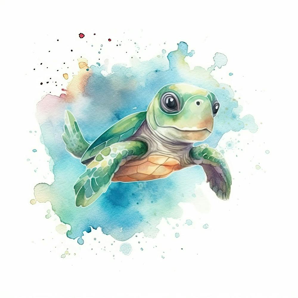 Baby Sea Turtle Watercolour 0