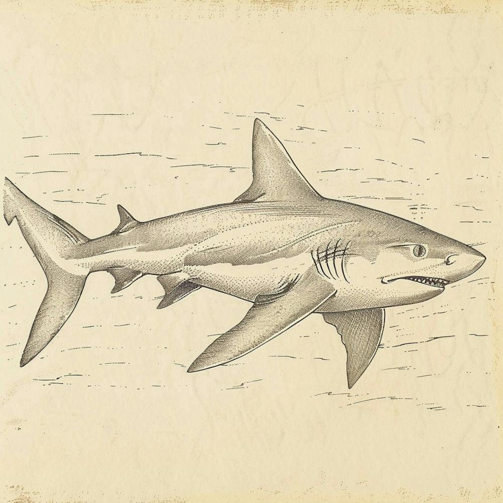 Lemon Shark Vintage Illustration 1