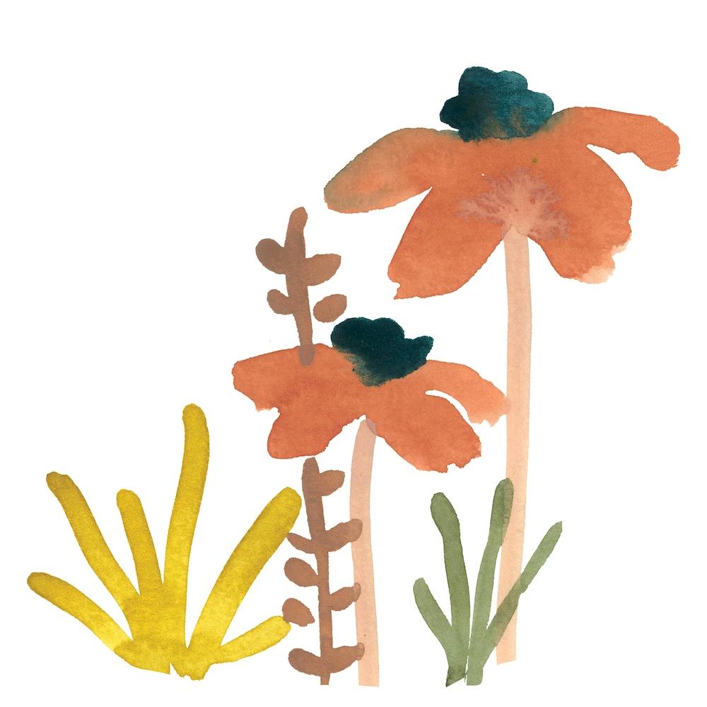 Botanical Watercolors 2 Square