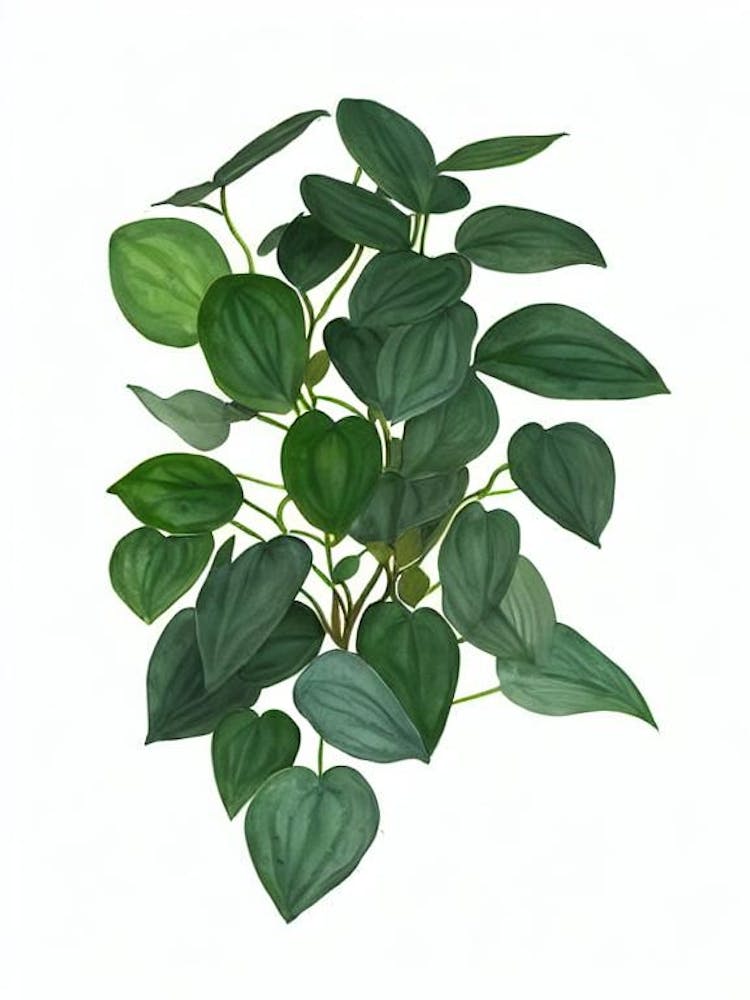 Baby Rubber Plant (Peperomia Obtusifolia) Watercolor