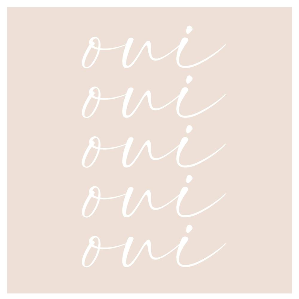 Oui Oui Oui Peach Background Square