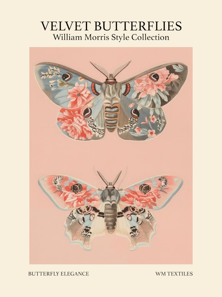 Velvet Butterflies Collection Butterfly Elegance William Morris Style 3